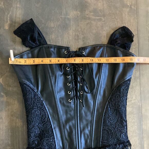 NWT Wechery faux Leather Sweetheart Steampunk Gothic Corset Bustier Lace… - Picture 10 of 16